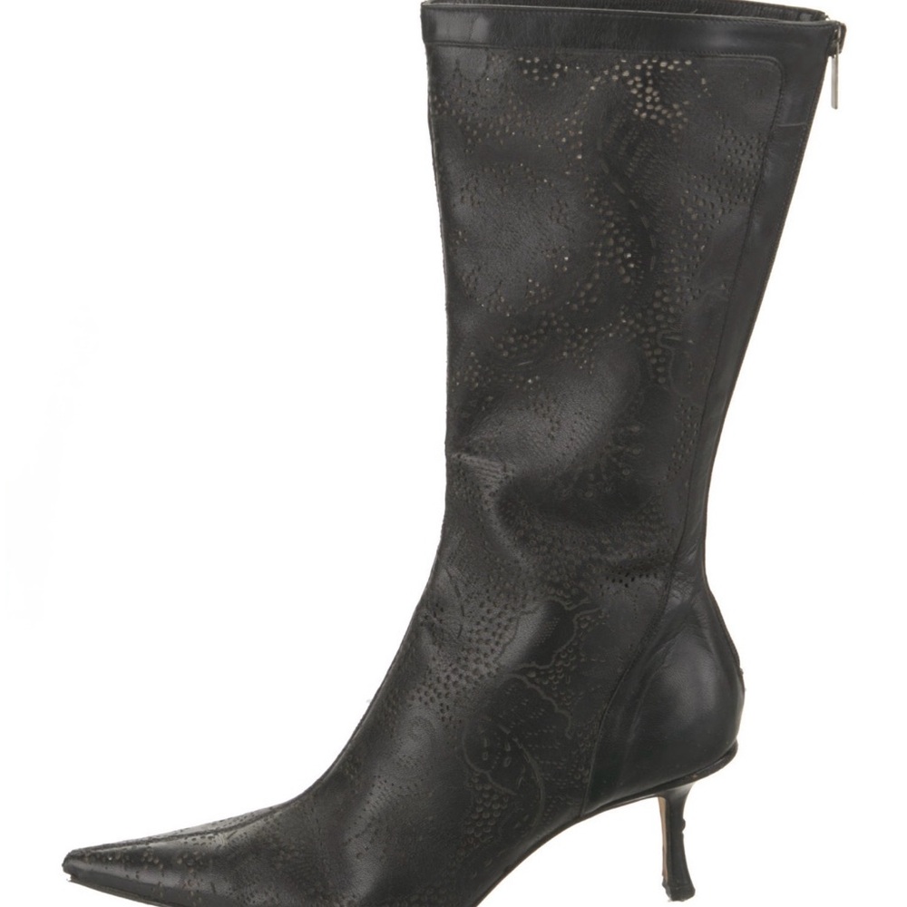 Jimmy Choo Black Patterned Heeled Boots